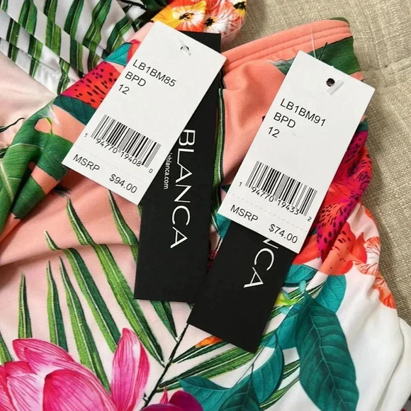 La Blanca Bird of Paradise Tankini and Ruffle Skirt  Size 12 - Picture 13 of 14